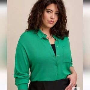 Torrid Drop Shoulder Button Front Shirt